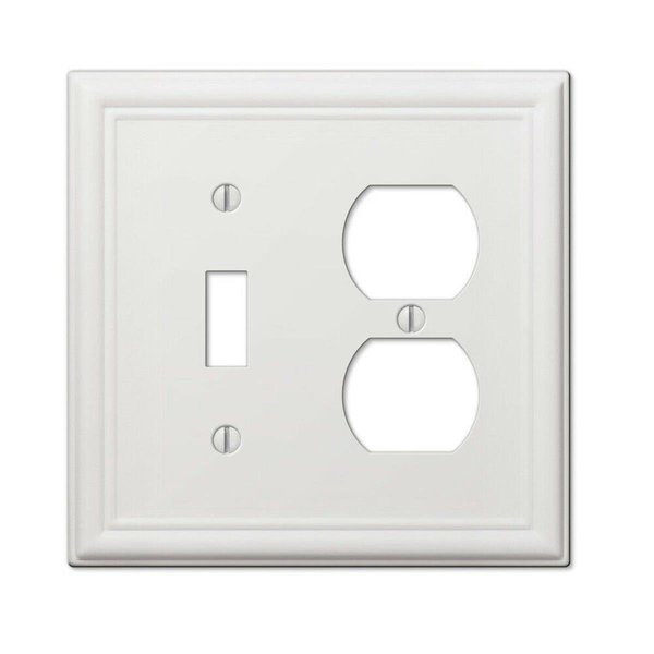 Amertac 1 Toggle, 1 Duplex White Wall Plate 101550